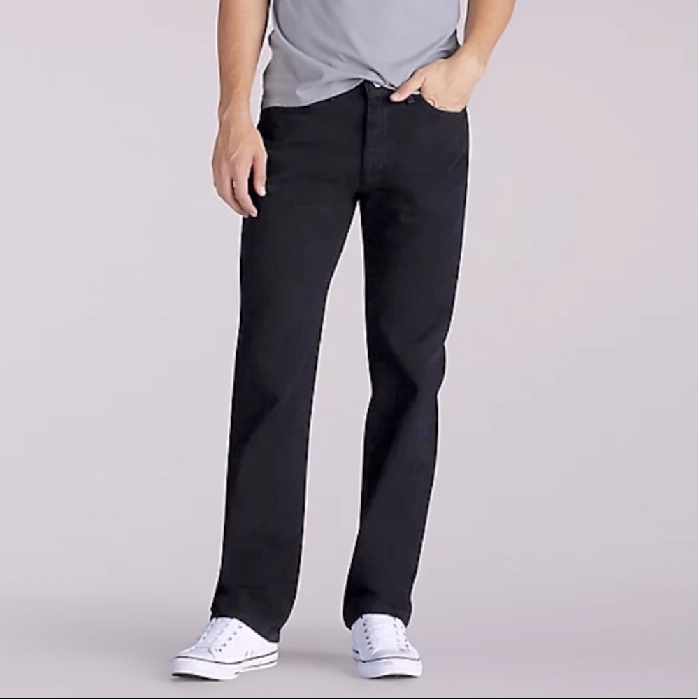 RELAXED FIT STRAIGHT LEG JEAN:DOUBLE BLACK